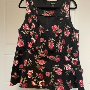 Torrid floral blouse with cutout